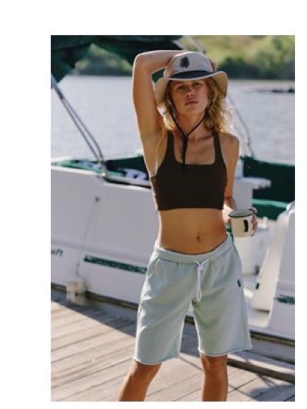 FP Movement by Free People Pale Green Drawstring Bermuda Shorts